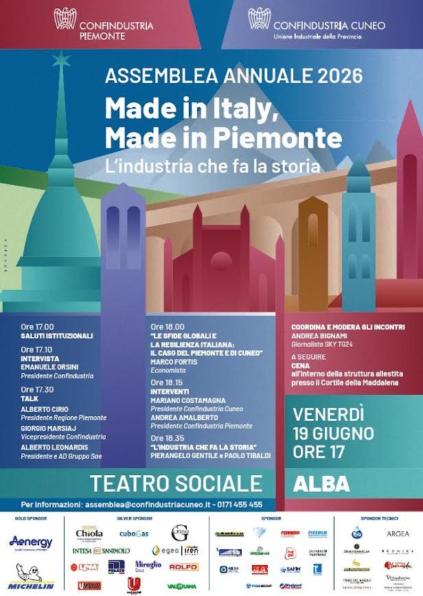 Confindustria Piemonte e Confindustria Cuneo, ad Alba oltre 600 protagonisti dell’economia per discutere il futuro dell’industria&nbsp;regionale