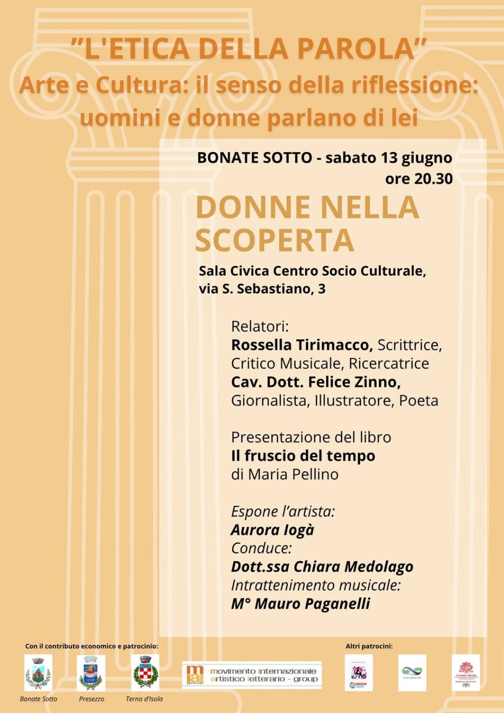 Donne nella scoperta e nel pensiero: a Bonate Sotto (Bergamo) una serata dedicata alla cultura, all’arte e alla&nbsp;parola