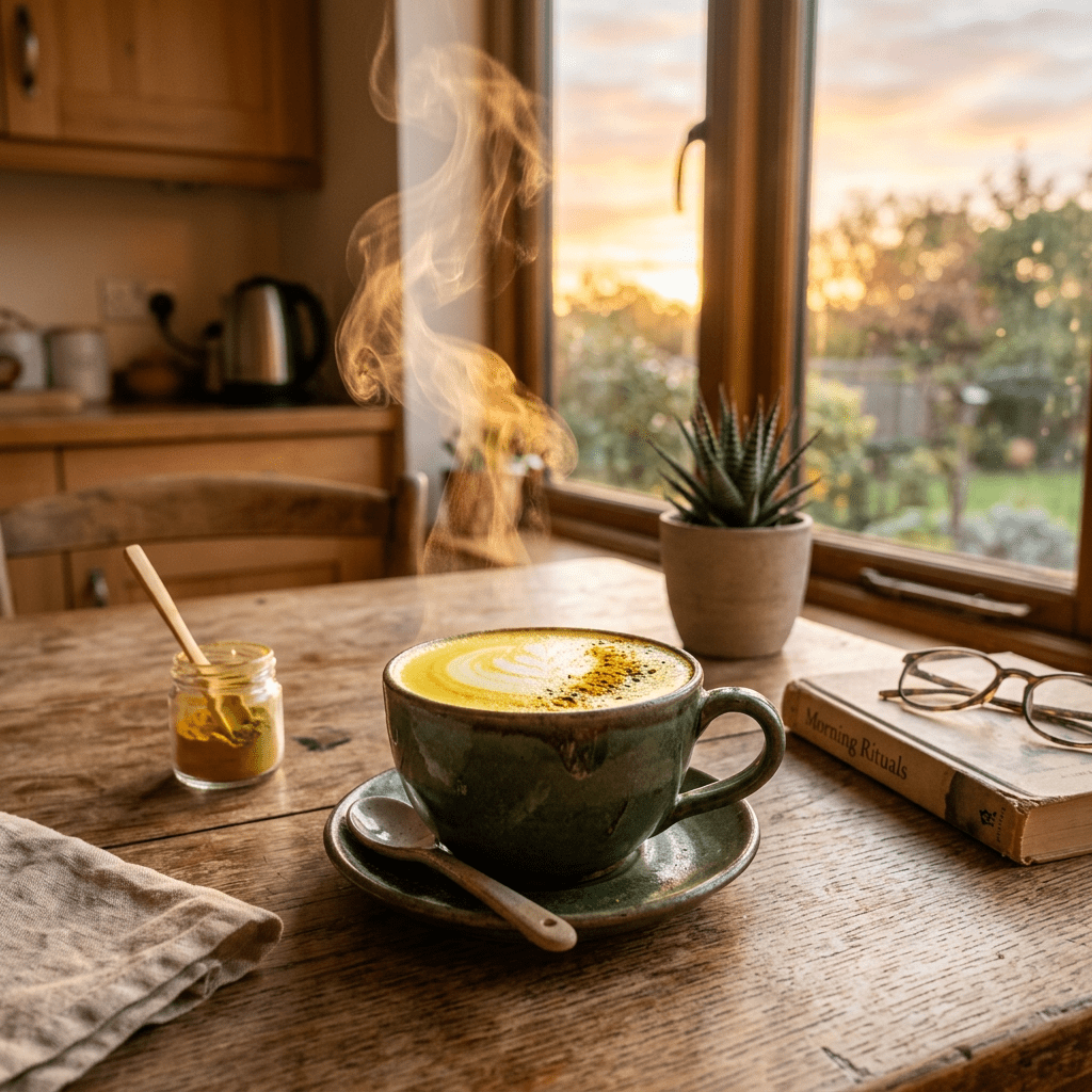 La mia bevanda del mattino: curcuma, pepe nero, zenzero e tè&nbsp;matcha