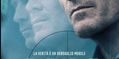Locandina promozionale della nuova stagione di The Agency con Michael Fassbender in primo piano e lo slogan "La verità è un bersaglio mobile".