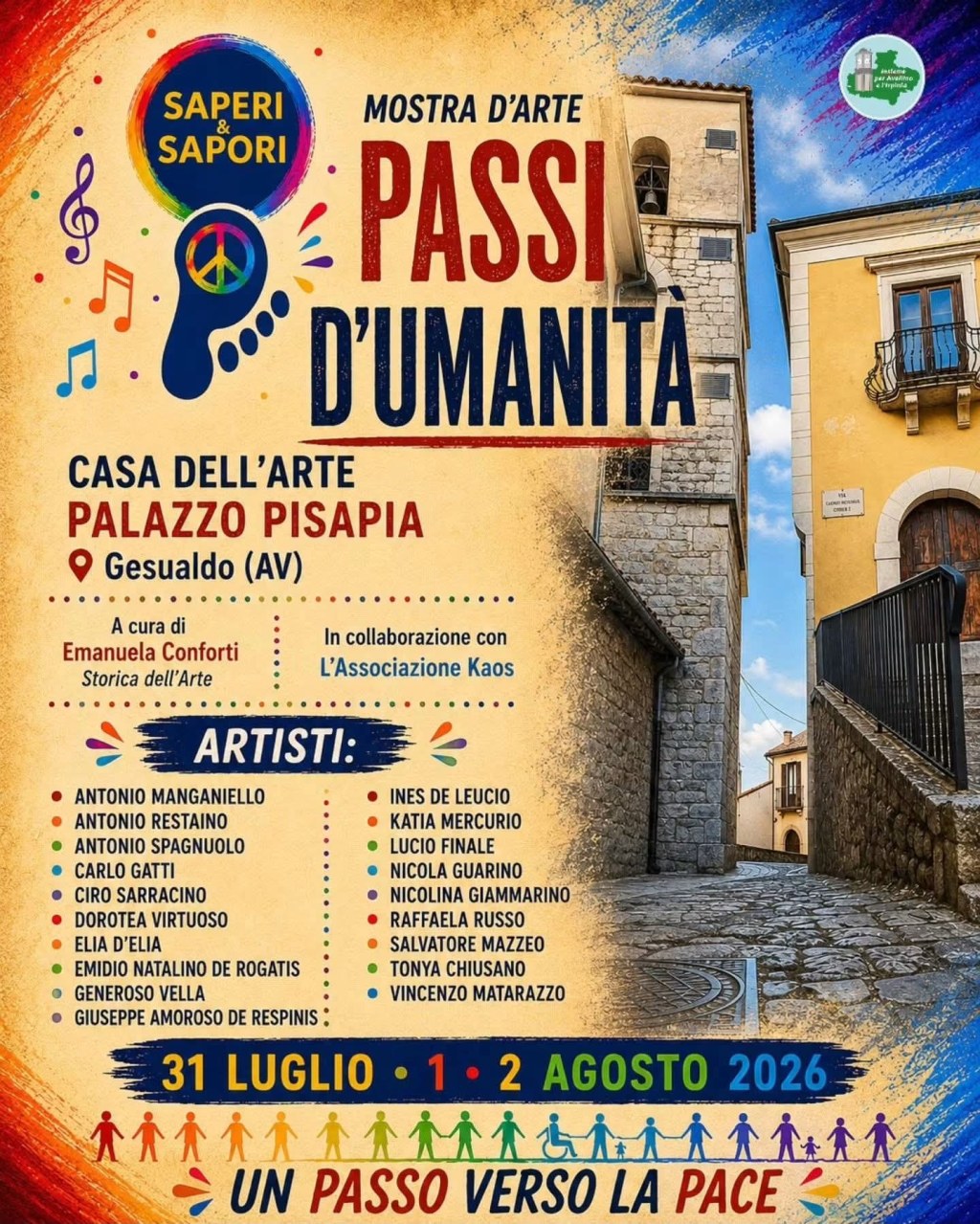 “Passi d’umanità” a Gesualdo (Av). Un ponte per la pace con&nbsp;l’arte.