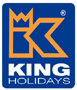 Logo of King Holidays featuring a stylized letter 'K' along with the text 'KING HOLIDAYS' below it, set against a blue background.