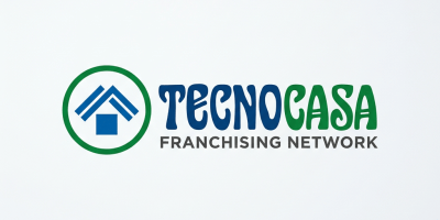 TECNOCASA logo with blue house icon and green circle and text