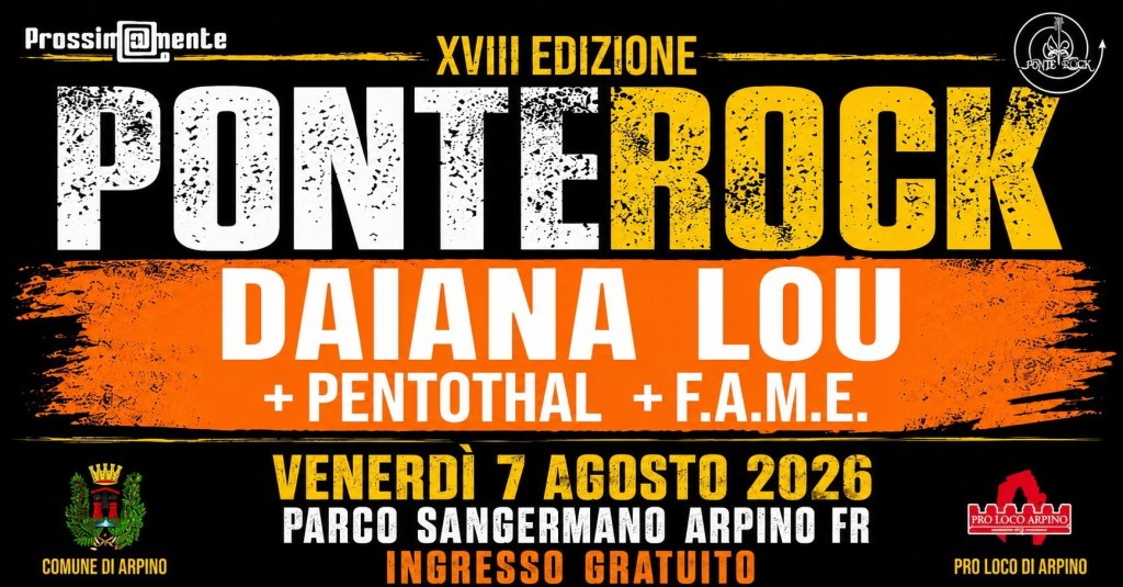 Arpino, il 7 agosto appuntamento con la XVIII edizione del Festival “Ponte&nbsp;Rock”