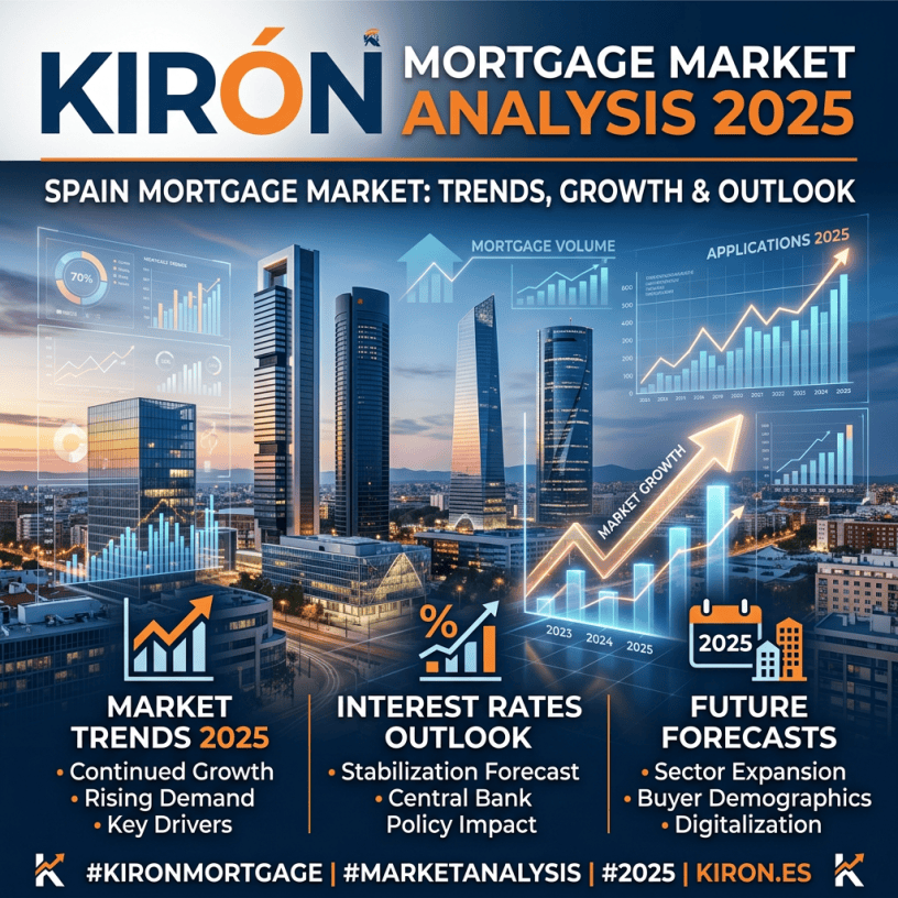 Mortgage market analysis for Spain in 2025 with growth, interest rate outlook, and forecast charts