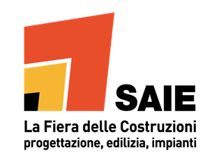 Logo of SAIE, an Italian fair focused on construction, design, and installations.