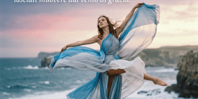 Teli mossi dal vento in una danza
