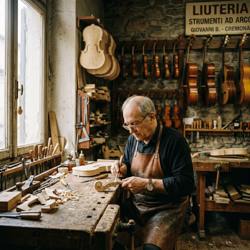 Liuteria artigianale con violino