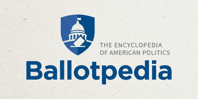 Ballotpedia logo with text The Encyclopedia of American Politics
