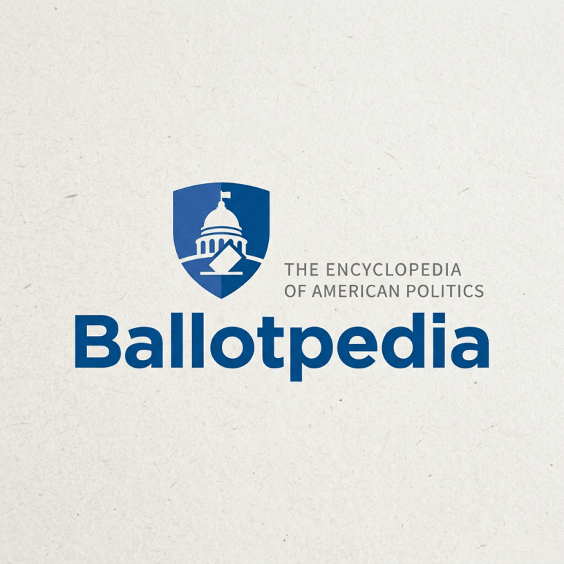 Ballotpedia logo with text The Encyclopedia of American Politics