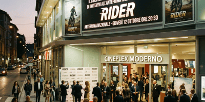 Crowd attending the Rider film premiere outside Cineplex Moderno