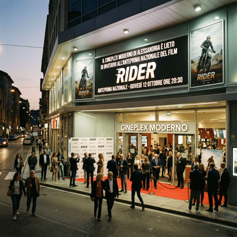 Crowd attending the Rider film premiere outside Cineplex Moderno