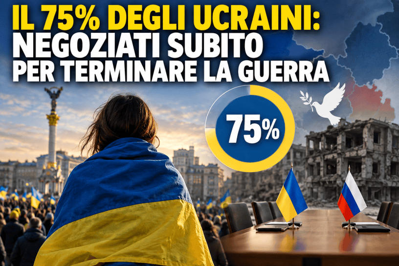 Ucraina, il 75% degli intervistati apre alla possibilità di negoziati con la Russia per terminare la guerra.