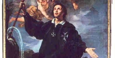 Dipinto religioso raffigurante Sant’Ugo Canefri con l’abito dell’Ordine di San Giovanni di Gerusalemme, mentre fa scaturire miracolosamente l’acqua da una roccia. Nella parte superiore della composizione appare Cristo circondato da figure celesti.
