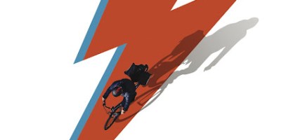 Copertina del libro Bowie in bicicletta di James Briggs, pubblicato da Ediciclo Editore, dedicato a un viaggio europeo sulle tracce di David Bowie.